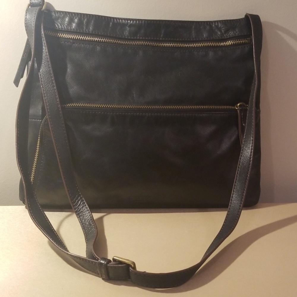 Margot Black Leather Cross Body Purse